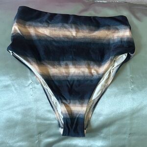 Vix Ombré Striped High-Waisted Bikini Bottom